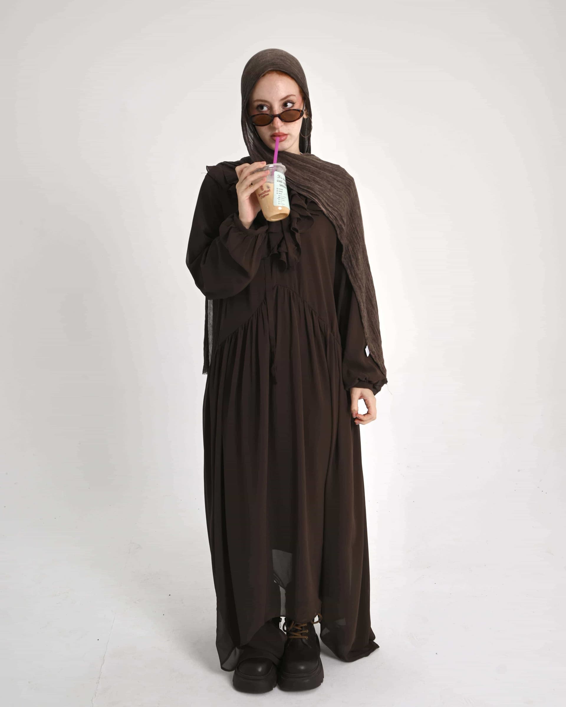 Bow-Tie Pleated Maxi Dress